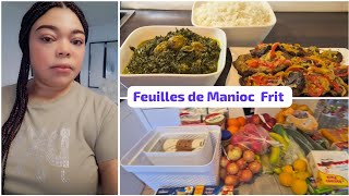 Retour de courses  Organisation  recettes feuilles de Manioc frit [upl. by Sterrett]