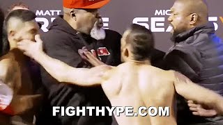 SHANNON BRIGGS amp RAMPAGE JACKSON NEARLY BRAWL AS TEAM BOXING GETS SLAPPED DURING WEIGHIN SCUFFLE [upl. by Nylkoorb]