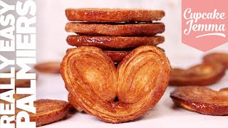 Easy Palmiers with Rough Puff Pastry Recipe  Cupcake Jemma [upl. by Adair35]