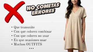 VESTIDO BEIGE ➤ Como combinar y vestir  muchos OUTFITS para mujer [upl. by Haywood525]