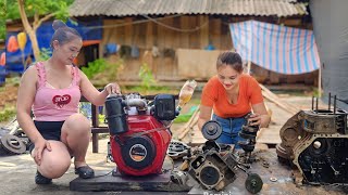 Genius girl repairs and restores 186 diesel milling machine engines for people [upl. by Osi]