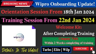 Wipro Onboarding Update  Wipro Orientation Session  Wipro Training  Turbo Elite Wilp 🔥✔️ [upl. by Sethrida409]