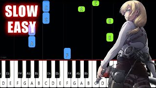 Barricades  Attack on Titan OST  SLOW EASY Piano Tutorial [upl. by Lyrak]