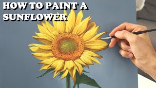 How to paint a sunflower  realistic in oil [upl. by Jacklyn]