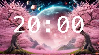 20 Minute Countdown Timer with Alarm  Calming Music  Cherry Blossoms [upl. by Ekle498]