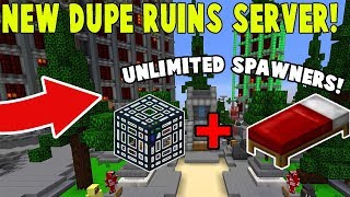 NEW DUPE GLITCH RUINS SERVER  Minecraft Skyblock PvPWars [upl. by Agem]