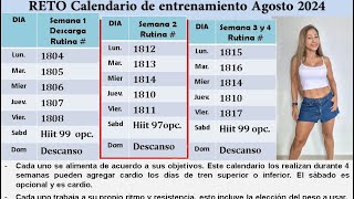 Calendario de entrenamiento Agosto 2024 [upl. by Tonie]