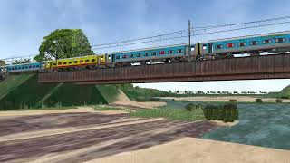 VENAD EXPRESS Crossing Bharathapuzha Bridge SHORANUR JN Microsoft Train Simulator [upl. by Nob]