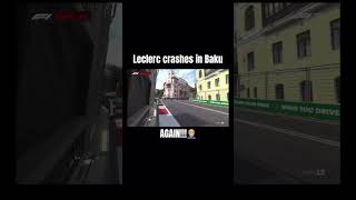 Leclerc crash in fp1 f1 bakugp charlesleclerc leclerc ferrari fyp viral baku stupid [upl. by Demetre461]