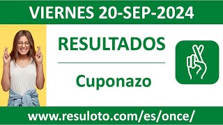 Resultado del sorteo Cuponazo del viernes 20 de septiembre de 2024 [upl. by Emma]