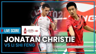 🔴LIVE SCORE  Jonatan Christie VS Li Shi Feng  BWF World Tour Finals Hangzhou 2023 [upl. by Mallissa231]