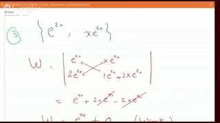 Finding Wronskian to Determine if two functions are Linearly Independent or Dependent EX 0714 [upl. by Onaimad]