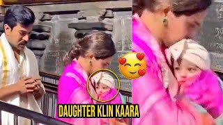 Ram Charan Finally Reveal Daughter Klin Kaaras Face In Tirumala  Upasana  Exclusive Video [upl. by Aceber599]