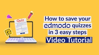 How to save your Edmodo quizzes in 3 easy steps  Video tutorial [upl. by Cheng]