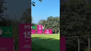 Club Twirl on POINT Charleys 15th Tee Shot at Evian  taylormadegolf [upl. by Annyl658]