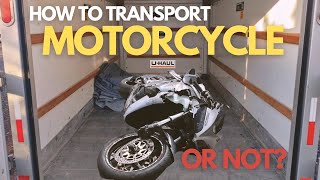 How to Transport a Motorcycle  Uhaul Enclosed Trailer [upl. by Irrek398]