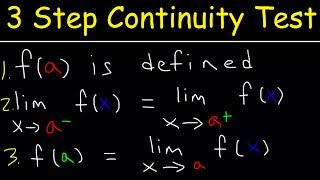 3 Step Continuity Test Discontinuity Piecewise Functions amp Limits  Calculus [upl. by Scrivenor]