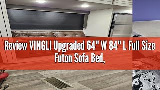 Review VINGLI Upgraded 64quot W 84quot L Full Size Futon Sofa Bed 6quot Thick Upholstery Chenille Loveseat [upl. by Sined]