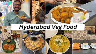 Hyderabad Veg Food  Part 2   Veg Biryani Guntur Idli Pav Bhaji and more [upl. by Dnivra]