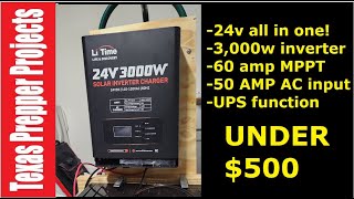 LiTime 24v all in one Under 450 inverterchargerMPPT  Texas Prepper Projects Back Friday 389 [upl. by Eeima]