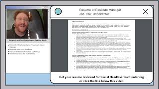 Recruiter Reviews a Underwriter Resume Resolute Manager [upl. by Eenhpad]