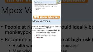 MPOX Vaccine Indications mpox mpoxoutbreak mpoxvirus monkeypoxvaccine monkeypoxcases shorts [upl. by Daub]