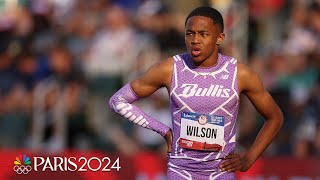 16yearold Quincy Wilson sets another U18 WORLD RECORD in 400m semifinals at Trials  NBC Sports [upl. by Zetnahs44]