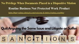 No Privilege When Documents Placed in a Dispositive Motion [upl. by Weylin]