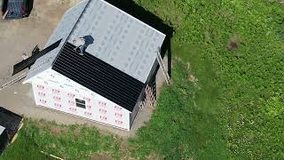 Saltbox Garage in the WildernessMetal Roofinig [upl. by Fates]