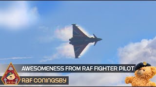 RAF PILOT DEMONSTRATES MANOEUVRABILITY OF THE EUROFIGHTER TYPHOON AT ONLY 500FT PRACTICE DISPLAY [upl. by Byram567]