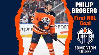 Philip Broberg 86 Edmonton Oilers first NHL goal Apr 28 2022 [upl. by Udenihc]