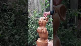 wooden rabbit statue handmadewoodworking woodmade woodcarving [upl. by Sutherlan754]