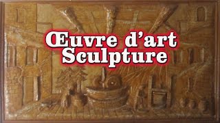 Tableau sculpté huilerie traditionnelle Kabyle [upl. by Fruin]