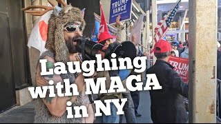 Laughing with MAGA in New York  Robby Roadsteamer [upl. by Eilsek]