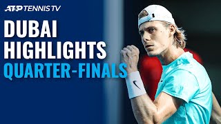 Shapovalov Rublev Nishikori amp Sinner In Action  Dubai 2021 QuarterFinal Highlights [upl. by Qifar]