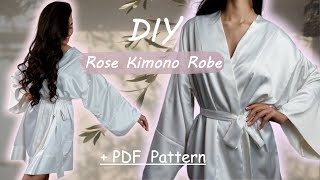 Easy DIY Kimono Robe Sewing Tutorial  Sewing Pattern for Beginners [upl. by Lenore]