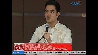 UB Election protest vs Pasig Mayor Vico Sotto ibinasura ng Comelec 2nd Division [upl. by Dosi]