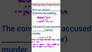 Appropriate Prepositions  English Grammar in Bengali shorts [upl. by Ambrogino727]