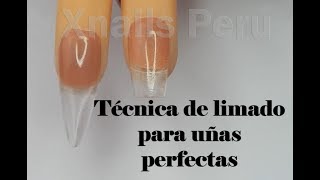 Técnica de limado para estructura de uñas Acrílicas o gel perfectas  Xnails Academy [upl. by Shermie72]