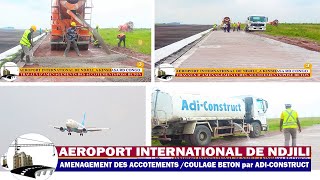 🦺 AEROPORT DE NDJILITRAVAUX D’AMÉNAGEMENT DES ACCOTEMENTS RIVE DROITE POSE DE BETON RIGIDE [upl. by Jammie236]