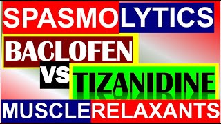 Tizanidine and Baclofen Spasmolytics Skeletal Muscle Relaxants Comparison Pharmacology [upl. by Oirramed]