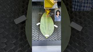 leaves production process laser engraving leaf engraving machine entrepreneurship [upl. by Rapsag]