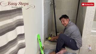 SAVE MONEY  How To Install a Shower Door Yourself  How To Install Frameless Pivot Shower Door [upl. by Maurizia]