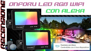 Per colorare il Natale e le tue feste  RECENSIONE faro led RGB Onforu IP66 con SmartLife ed Alexa [upl. by Haras]