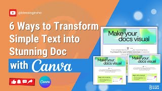 6 Creative Ways to Transform Simple Text into Stunning Documents with Canva [upl. by Eecyal935]