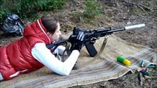 Suppressed Saiga 12 shotgun with EOTech [upl. by Ev]