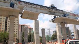 LRT Ampang Extension Segment Lifting LaunchingSBG 2013 [upl. by Lerraf]