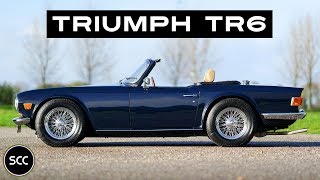 TRIUMPH TR6 Convertible Overdrive 1971  Modest test drive  Engine sound  SCC TV [upl. by Auqenes]