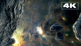 Asteroid Field Space Ambience  ScreensaverBackground 4K 1 Hour [upl. by Nwahsir977]