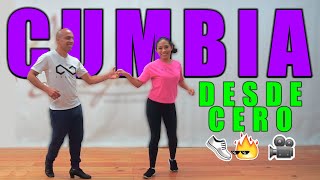 Aprende a bailar CUMBIA desde CERO  Tutorial Paso Básico en Pareja  Dance On Fire 👟🔥 [upl. by Aiuhsoj940]